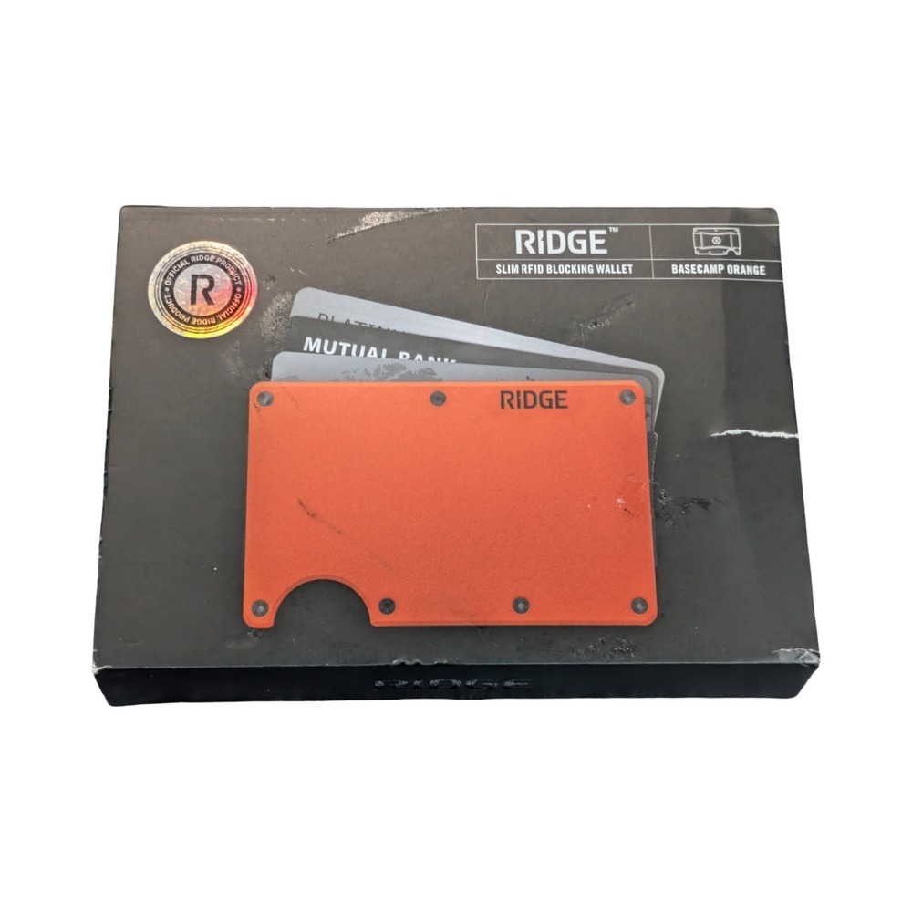 Qq8U The Ridge Wallet RFID Block Aluminum Cash Strap - Basecamp Orange - Used